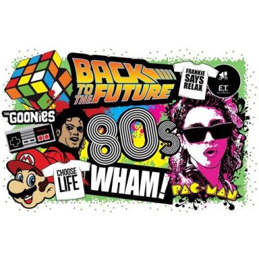 Imagem de Painel Festa Anos 80 02 150x100cm - X4adesivos