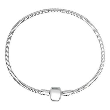 Imagem de Pulseira Berloque 18 Cm Maleável Fecho Tambor Prata 925 - Mga-Br