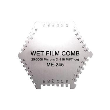 Imagem de Medidor Espessura Camada Faixa 25 A 3000 Microns Úmida Tipo Pente Me-2