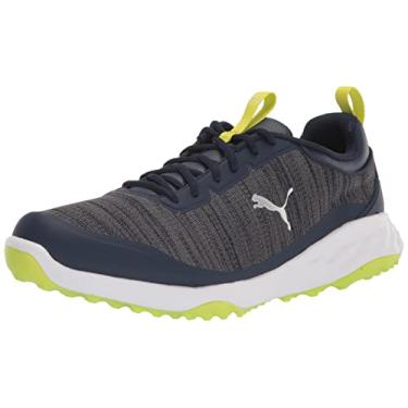 Imagem de PUMA Tênis de golfe masculino Fusion PRO Extra Largo, Peacoat-PUMA Prata-Limepunch, tamanho 41, Puma Navy-puma prata-limão Sma, 9.5 Wide