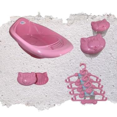 Imagem de Banheira plástico bebê organizadores roupa porta algodão infantil - Pl