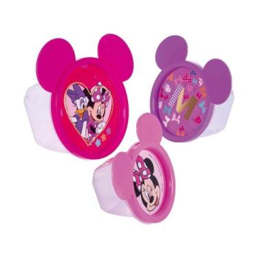 Imagem de Conjunto 3 potes plasutil lancheira escola menina menino, Minnie