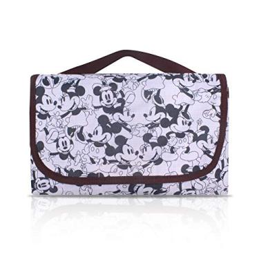 Imagem de Finex Tapete de piquenique Mickey Mouse e Minnie Mouse para acampamento caminhada ao ar livre shows viagem grande dobrável portátil reutilizável preto e branco