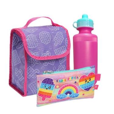 Imagem de Kit Escolar Lancheira + Garrafinha - Seanite, Roxo