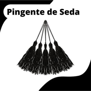Imagem de Pingente De Seda Tassel - Franja - Preto - Com 50 Unidades - Nybc