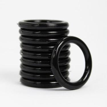 Imagem de Argola Plástica Pequena 2,7cm Preto Para Artesanato Com 30 Unidades - 