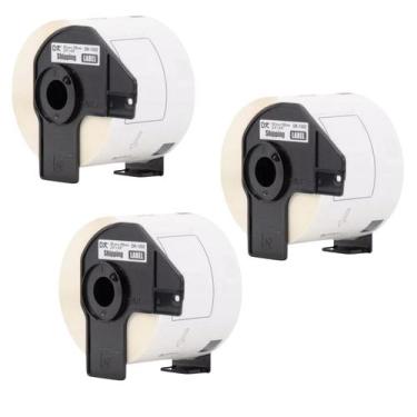 Imagem de 3 ROLOS Etiqueta Compativel Uso Brother Dk-1202 Com Suporte - Masterpr