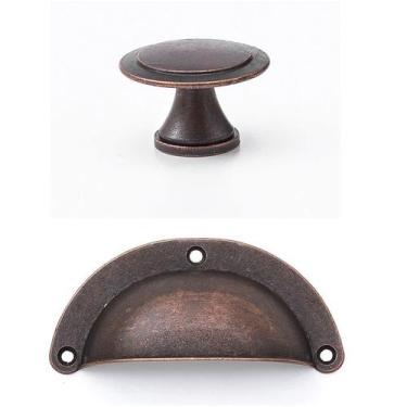 Imagem de Puxadores Moveis Puxador concha Puxador de armário  Kit Com 7 Peças - 