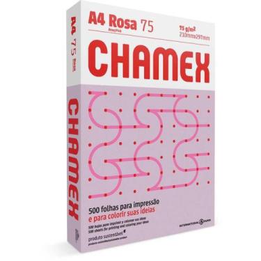 Imagem de Papel Sulfite A4 Colorido Chamex 75G Rosa PCT com 500 - Gna