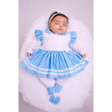 Imagem de Saída Maternidade Menina Rebeca Chevron 04 peças Vermelha Roupas de Be