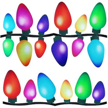 Imagem de 40 peças de adesivos de luzes de carro de Natal para luzes refletivas, ímãs, decorações de geladeira de carro de Natal para carros ou qualquer superfície de metal (7 x 3,5 cm e 12 x 7 cm)