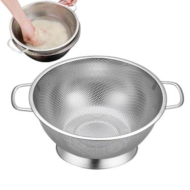 Imagem de Cesta de filtro de alimentos de cozinha, filtro de malha fina para cozinha,Filtro de malha fina para cozinha - Cesta de drenagem de lavagem de borda larga para vegetais com alça para coar, drenar e en