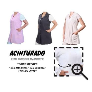Imagem de Jaleco Feminino Acinturado Colete Sem Manga Oxford !!!! - Visual Unifo