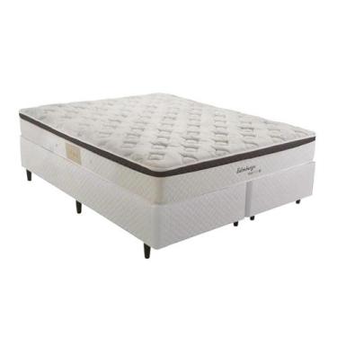 Imagem de Cama Box Queen Size Herval Edimburgo, Molas Maxspring, Branco, 64x158x