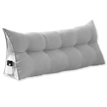 Imagem de Almofada Encosto Suede Cinza 90cm - Vallisa Decor