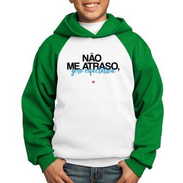 Imagem de Moletom Infantil Não me atraso, gero expectativa - Foca na Moda, Branc