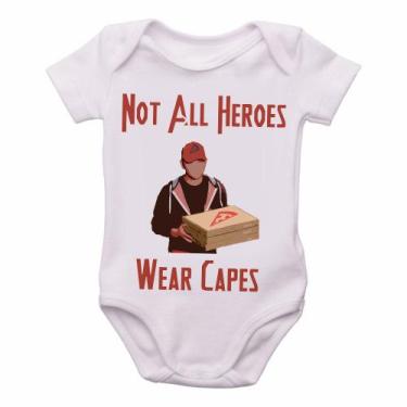 Imagem de body nenê criança roupa bebê Pizza Not all heroes - Empório Dutra, P  