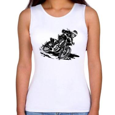 Imagem de Regata Feminina Motocross - Foca na Moda, Branco, G