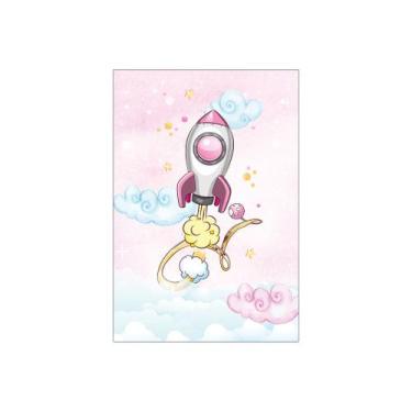 Imagem de Painel De Festa Vertical 1,50 x 2,20 - Astronauta Foguete Rosa 006 - V