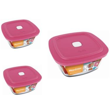 Imagem de Pote Vidro Quadrado Facilita Marmita 300ML Marinex 2Un - NADIR FIGUERE