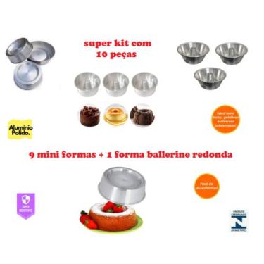 Imagem de Kit 10 Forma Bolo Decorado Com 9 Mini Formas Para Bolo Baby e 1 Forma 