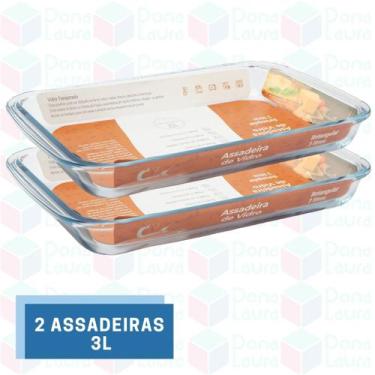 Imagem de 2 Forma Retangular 3L Forno Assados Sobremesa Festas Servir Doces - Ca