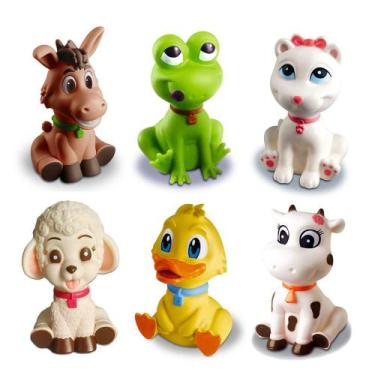 Imagem de Kit com 6 Brinquedos De Vinil Para Bebê A Partir De 3 Meses - Cometa