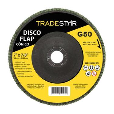 Imagem de Disco Flap Conico 7" 180mm Fds180-50fc Z50 Grão 50 - Tradestar