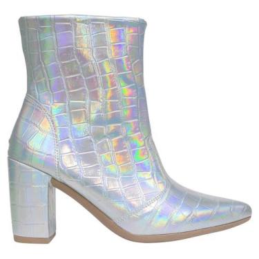 Imagem de Bota Feminina Bico Fino Cano Curto Salto Confortável Coturno - Munita,