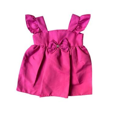 Imagem de Vestido Infantil Bebê Menina Luxo com Tiara - Link SA Store, Pink