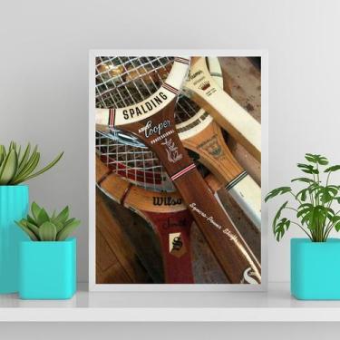 Imagem de Quadro Fotografias Raquetes Tênis 33x24cm - Quadros On-line, Madeira b