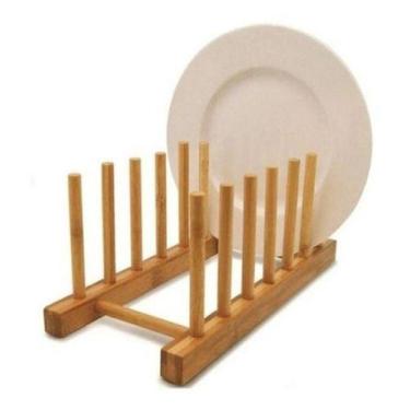 Imagem de Escorredor Louça Suporte De Pratos E Copos Em Bambu Cozinha - oem, Mad