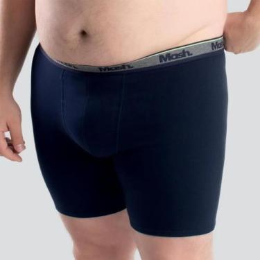Imagem de Cueca Boxer Longa Cotton Tamanhos Especiais Mash 170.47, Az08, Marinho