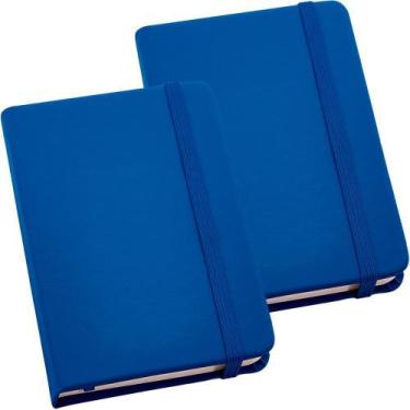 Imagem de Kit 2x Caderneta de Anotações 9x14cm 80 Fls Sem Pauta Azul Royal - Top