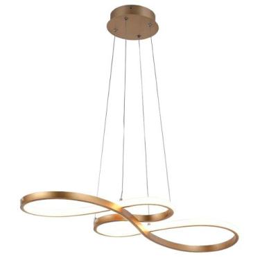 Imagem de Pendente Moderno Dourado 75cm Led 40W Bivolt - Nitrolux