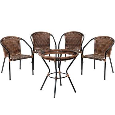 Imagem de Conjunto 4 Cadeiras Biquini Para Área Gourmet, Edícula, com Mesa Alta 