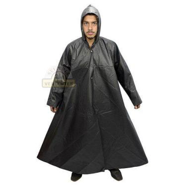 Imagem de Capa de Chuva para Boiadeiro com Capuz e Mangas SV3180 - Preta - Selar