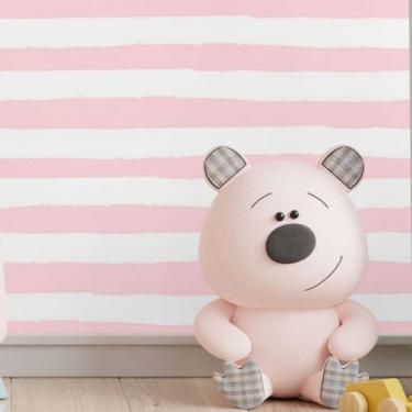 Imagem de Papel De Parede Adesivo Infantil Listrado N017065 0,58X3M - Adesivo BR