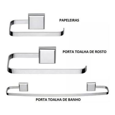 Imagem de Kit De Acessórios Para Banheiro 6 Peças Linha Luxo - JGC COMERCIAL