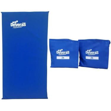 Imagem de kit treino em casa tornozeleira peso 2 kg e colchonete para academia -