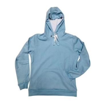 Imagem de Blusa Moletom Canguru Felpado Com Capuz - Olv Jeans, M, Azul bebê