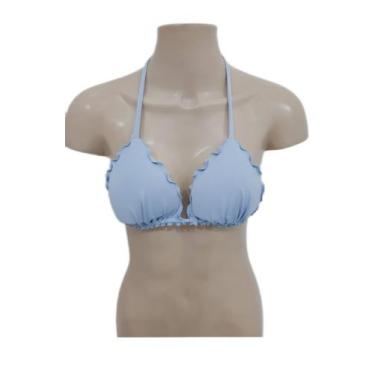 Imagem de Biquíni feminino frufru ripple azul claro com bojo parte de cima avuls