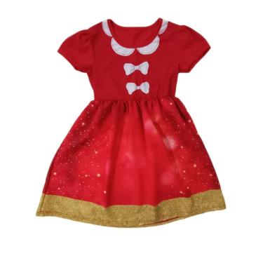 Imagem de Vestido Infantil Temático Estampa Natal Estampa Laço
