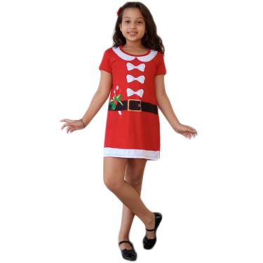 Imagem de Vestido Infantil Temático Natal Mamãe Noel Tamanho 1 ao 12