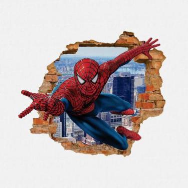 Imagem de Adesivo de Parede Buraco Falso Recortado 3d Homem Aranha PPDAD004 - Pa