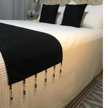 Imagem de Peseira Casal/Queen Com Pedraria Jacquard 2 Capas Almofadas - INGRID B
