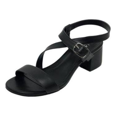 Imagem de Sandália Feminina Salto Medio Conforto Resistencia Lia Line-Feminino