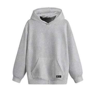 Imagem de Blusão Moletom Canguru Infantil Liso Básico com Capuz e Bolso - Caltto