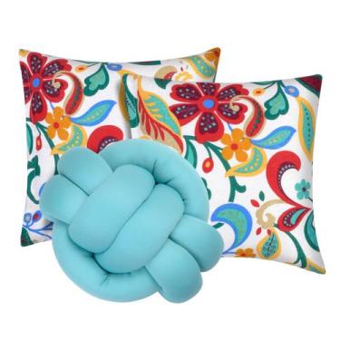 Imagem de Kit 2 Almofadas Decorativas cheias mais Almofada Nó Azul - CasaHome