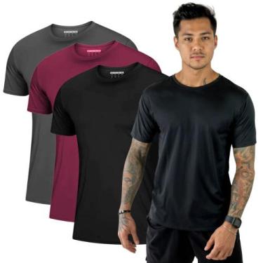Imagem de Kit 3 Camisetas Masculinas Dry Fit Academia Anti Suor Basica Lisa Corr